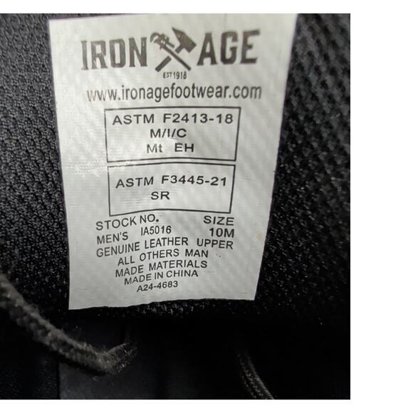 Iron Age Work Boots IA5016 Men Size 10M Black Leather Met Guard Safety Toe Oil main image 9